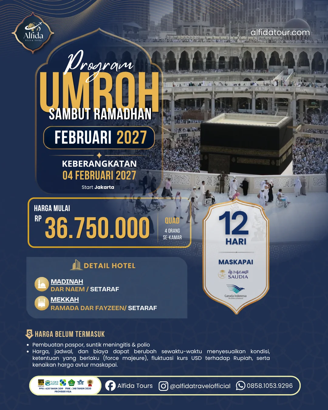 Umroh Sambut Ramadhan - 12 Hari | Alfida Tour & Travel - Paket Umrah, Haji & Wisata Muslim Terpercaya